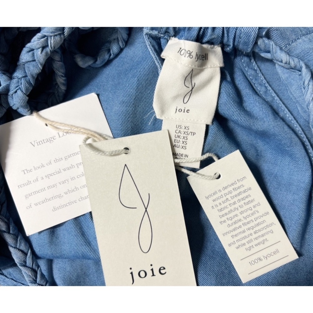 NWT Joie Chambray Braided Tie Sleeveless Crop Tank Top Blue Size XS - Picture 6 of 7